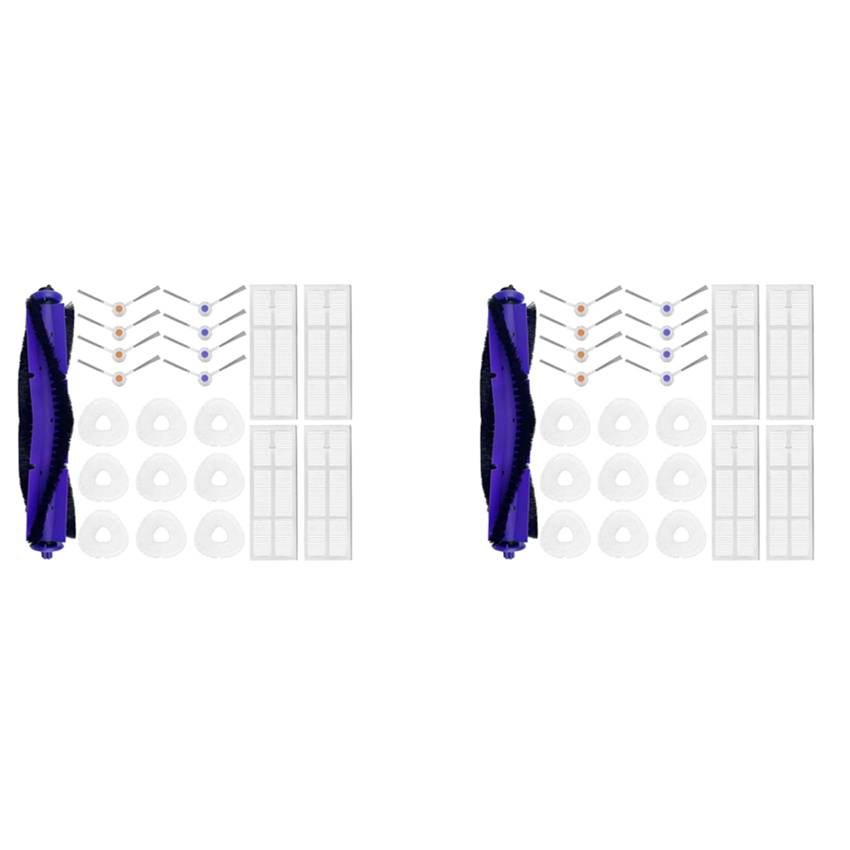 Hndhbfgrt 2X for Freo Versatile Self Mop J3 Roller V-Shaped Side Brushes Mop Cloths Rag Hepa Filter Spare Part
