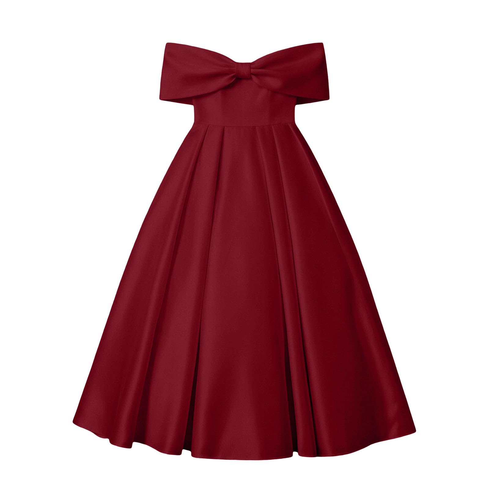 Vestido NiñA Elegantes, Vestido NiñA Ceremonia Lunares, Vestidos De Fiesta Largo hasta El Suelo Color Liso con Hombros Descubiertos Y Un Gran Lazo Mayores Dresses Summer Dress Dress Vestidos Verano