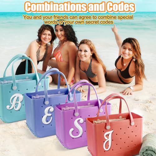 Mity rain Letter Charms for Bogg Bag，Alphabet Lettering Accessories Charms Compatible with Bogg Bag Original All Models, Insert Decorative Letter for Handbag Beach Tote Bag S4