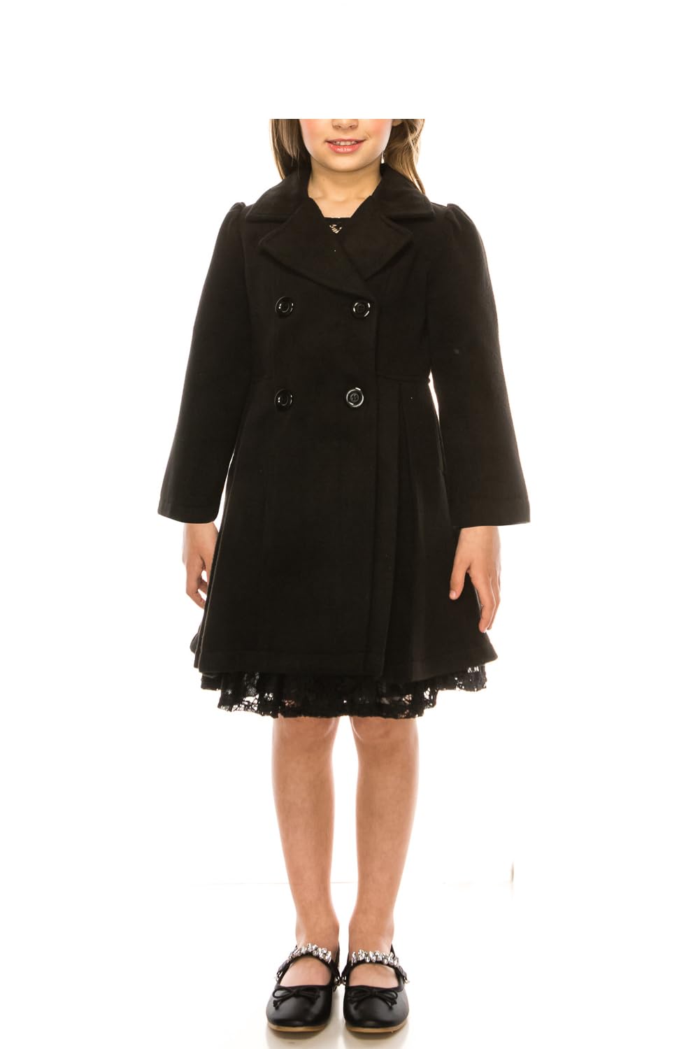 iGirlDress Coat Long Sleeve Button Pocket Long Winter Coat Outerwear