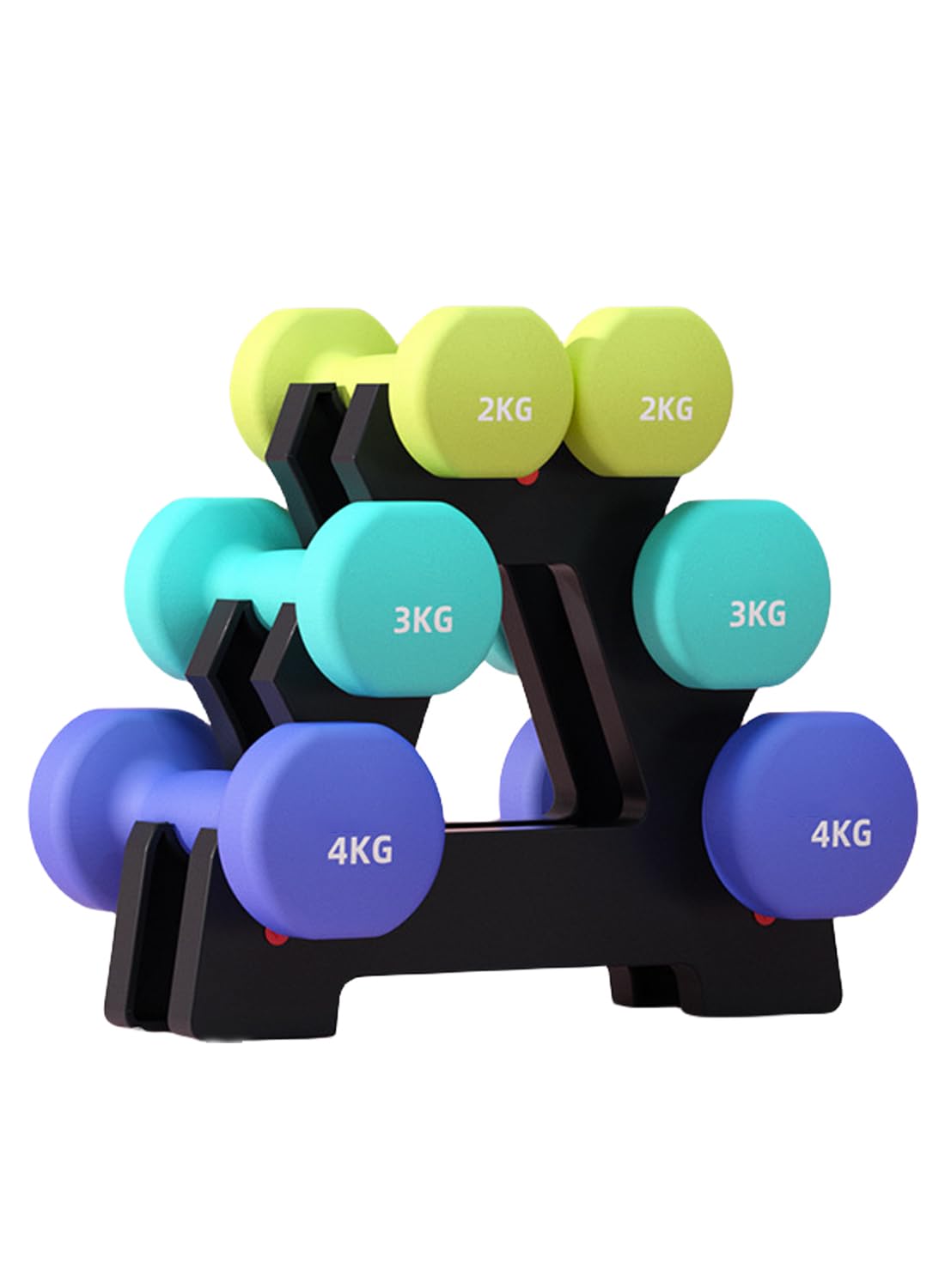 EqiEch 12KG 18KG Cast Iron Dumbbell Set 3 Pairs 1KG 2KG 3KG And 2KG 3KG 4KG Dip Plastic Men Ladies Body Workout Shape Fitness Exercise