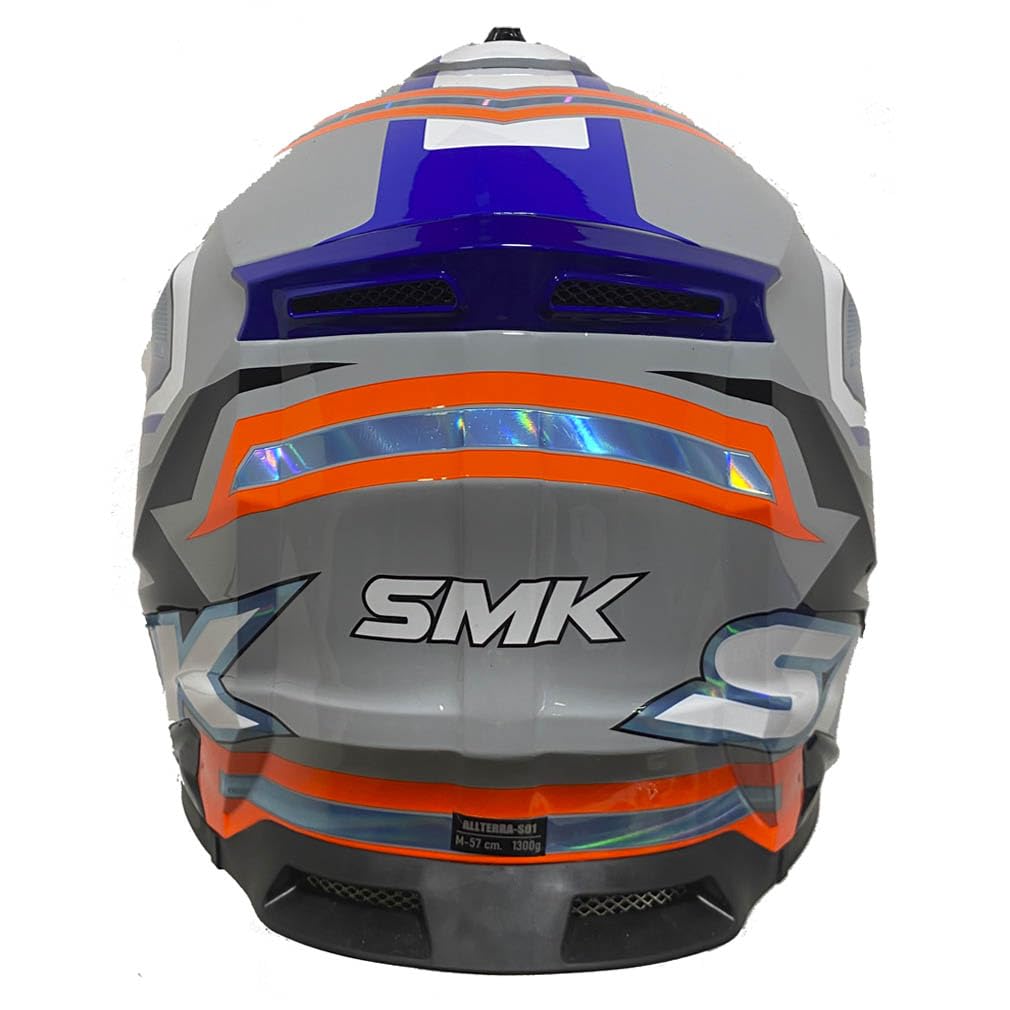 Casco de Motocross SMK Allterra X-Aces Orange Blue - Casco Cross Enduro para Adulto Hombre y Mujer - Homologado ECE 22.06 - Designed