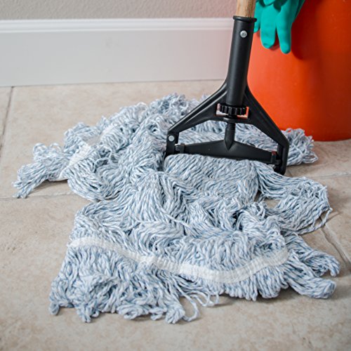 SPARTA 369670B14 Flo-Pac #20 Rayon Cotton Blend Medium Looped-End Mop, 18" Length, Blue image 5