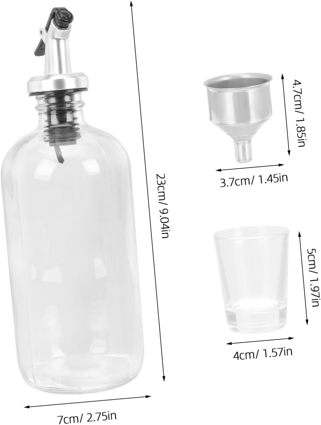 500ml Mouthwash Dispenser Kit with Glass Cup Bathroom Accessories Set 16oz Glass Mouthwash Bottle with Pour Spout for Home Use image 2