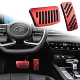 ANFOKAS Compatible with Hyundai Elantra Accent Loniq Kona Venus Compatible with Kia Forte NIRO Rio Sedona Seltos Soul Accessories Sporty Anti-Slip Foot Pedal Covers Pedals Pads -Red