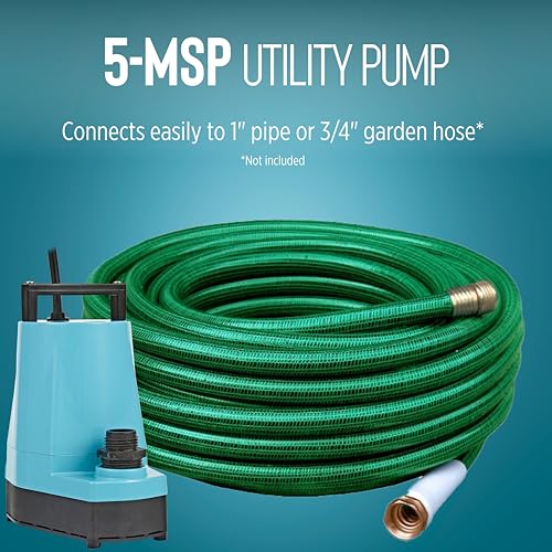 Little Giant 5-MSP-12 5-MSP 505714 230-Volt 1/6 HP 1500 GPH Aluminum Utility Pump, 12-Foot Cord, Blue by Little Giant - Image 6