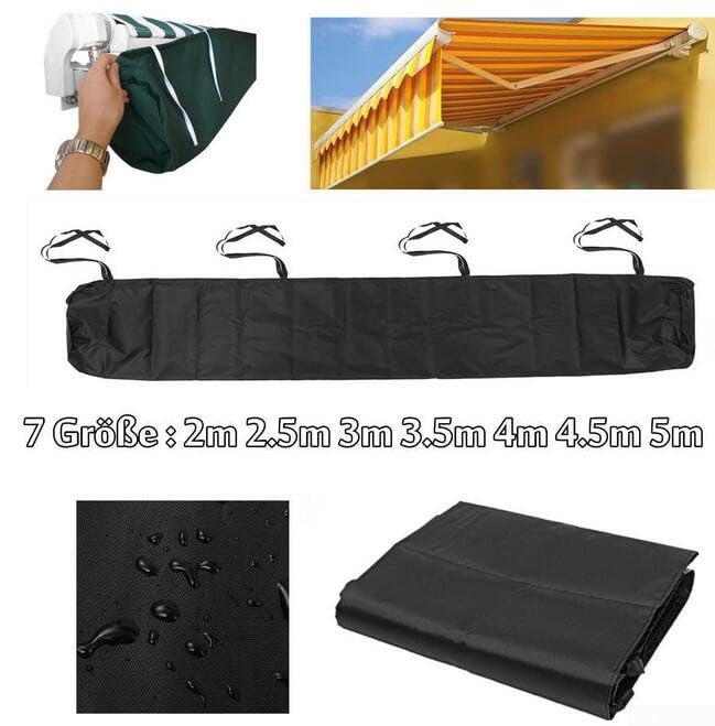 Zoegneer Custodia impermeabile per tenda da sole, copertura impermeabile per esterni, giardino, patio (4 m, grigio)