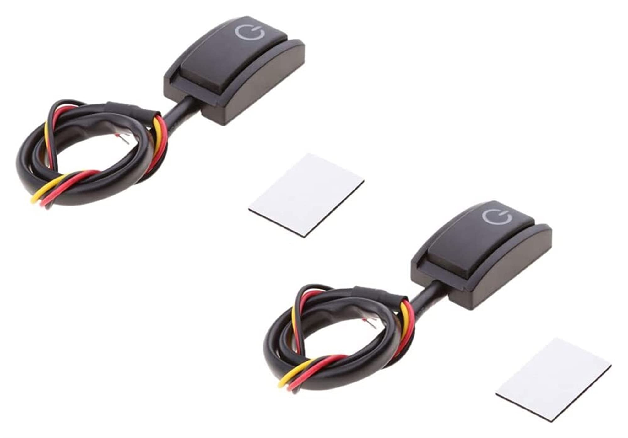 YANGQI yaoqijie Bouton Poussoir Noir 12V 200MA Noir/Off Auto Intérieur Dash 2pcs Lasting