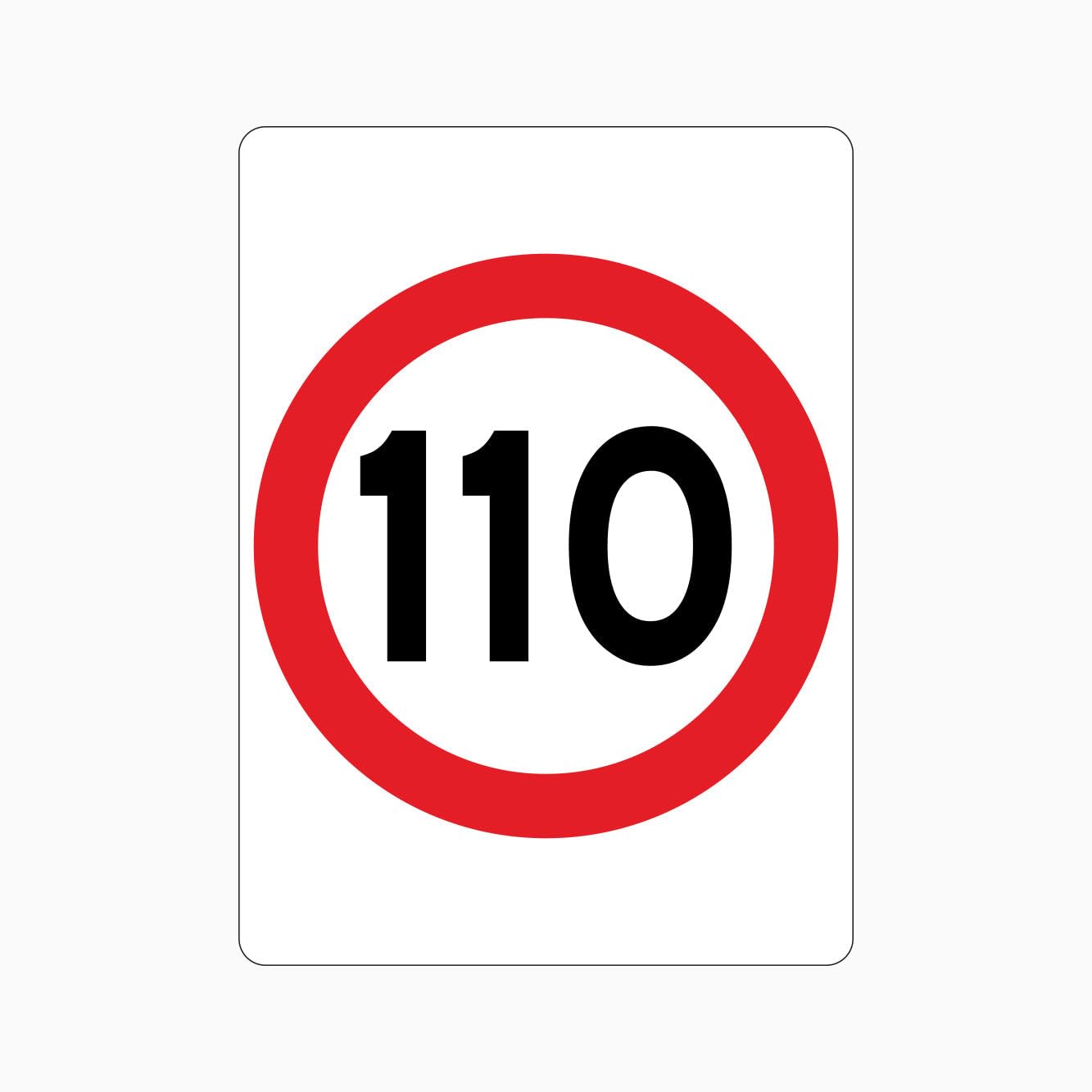 110km Speed Limit Sign Traffic Metal Tin Sign 8 x 12 inch for Industrial & Commercial Series