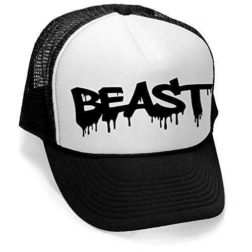 Interstate Apparel Men's Dripping Beast Hat V169 Hat Black/White Trucker Hat One Size Interstate Apparel Men's Dripping Beast Hat V169 Hat Black/White Trucker Hat One Size