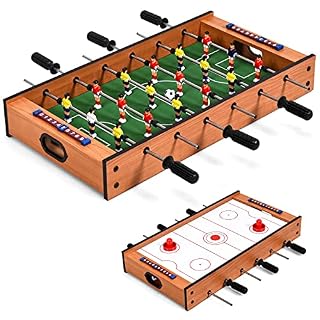 DREAMADE table 2 en 1 baby-foot et hockey, plateau bois