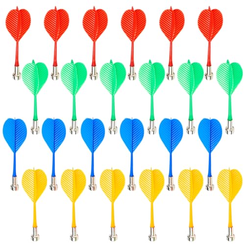 HELLO PAPAYA 12Pcs Magnetic Darts Accessories for Magnet Dart Board 4 Colorful Safe Plastic Darts Replacement Dart for Kids Adults Target Game Toys