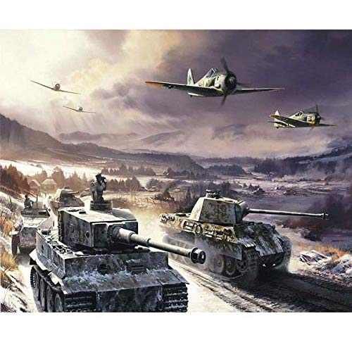 Shukqueen Paint by Numbers, DIY Oil Painting Kits for Adults, Beginner, 24x30 Inch, War (Frameless)