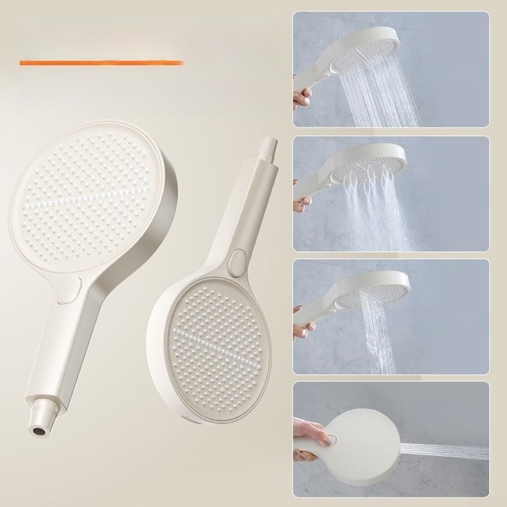 Cabezal para ducha ABS 15cm 3+1 Modos Spray Ajustable Cabezal(Elegant White)