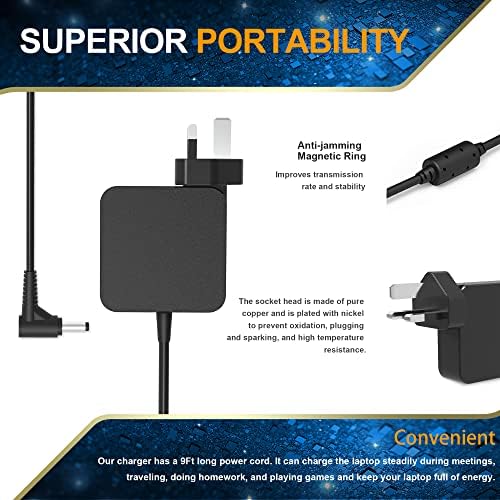 45W Charger Compatible with Lenovo 110 110s 120s 130s 310 330S 320 330 510 510s 520 710s IdeaPad 330-14 330-15 330-17 510-15 330s-14 330s-15 Yoga 710 Flex 14 14iwl Laptop Charger