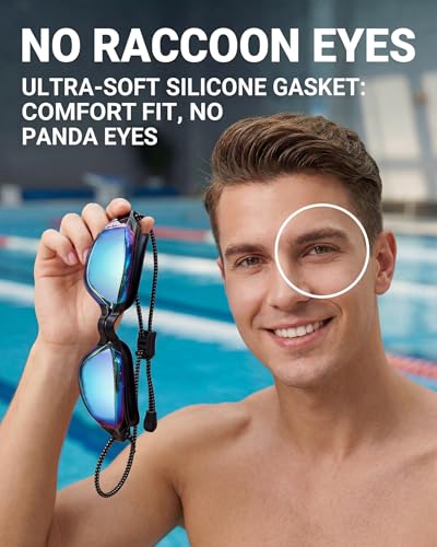 Image of Aegend Swim Goggles, Swimming Goggles No Leaking Full Protect Adult Youth