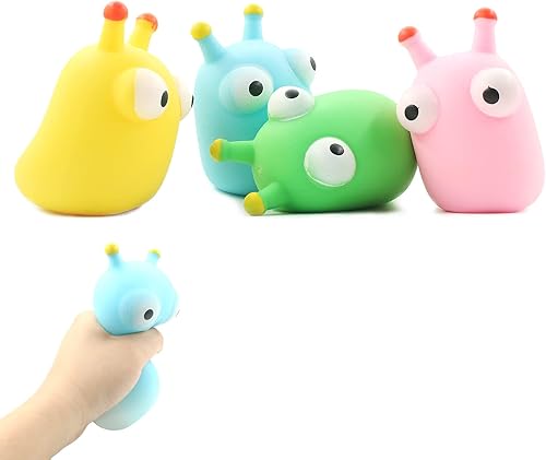 4 juguetes para aliviar el estrés, bolas de estrés para adultos y niños, juguete squishys para recuerdos de fiesta, regalos (insecto de ojo