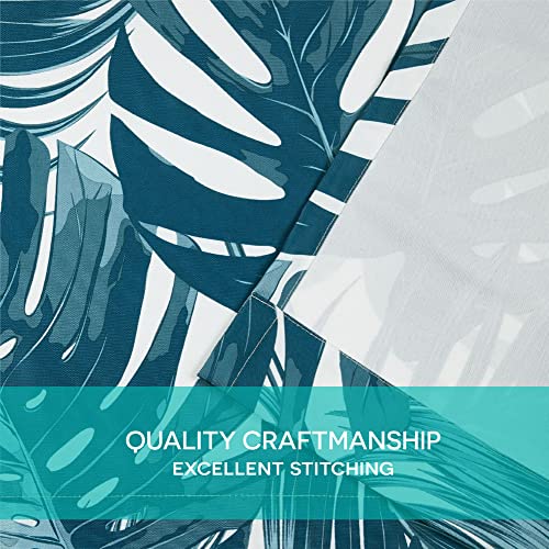 Exclusive Home Jamaica Palm Indoor/Outdoor Light Filtering Grommet Top Curtain Panel, 54"X108", Blue, Set Of 2 #TOP3