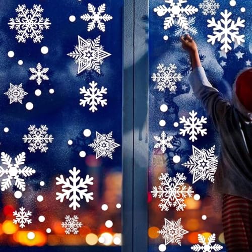 Garma 428pcs White Snowflakes Window Decorations Clings Decal Stickers Ornaments for Christmas Frozen Theme Party New Year Supplies - Image 6