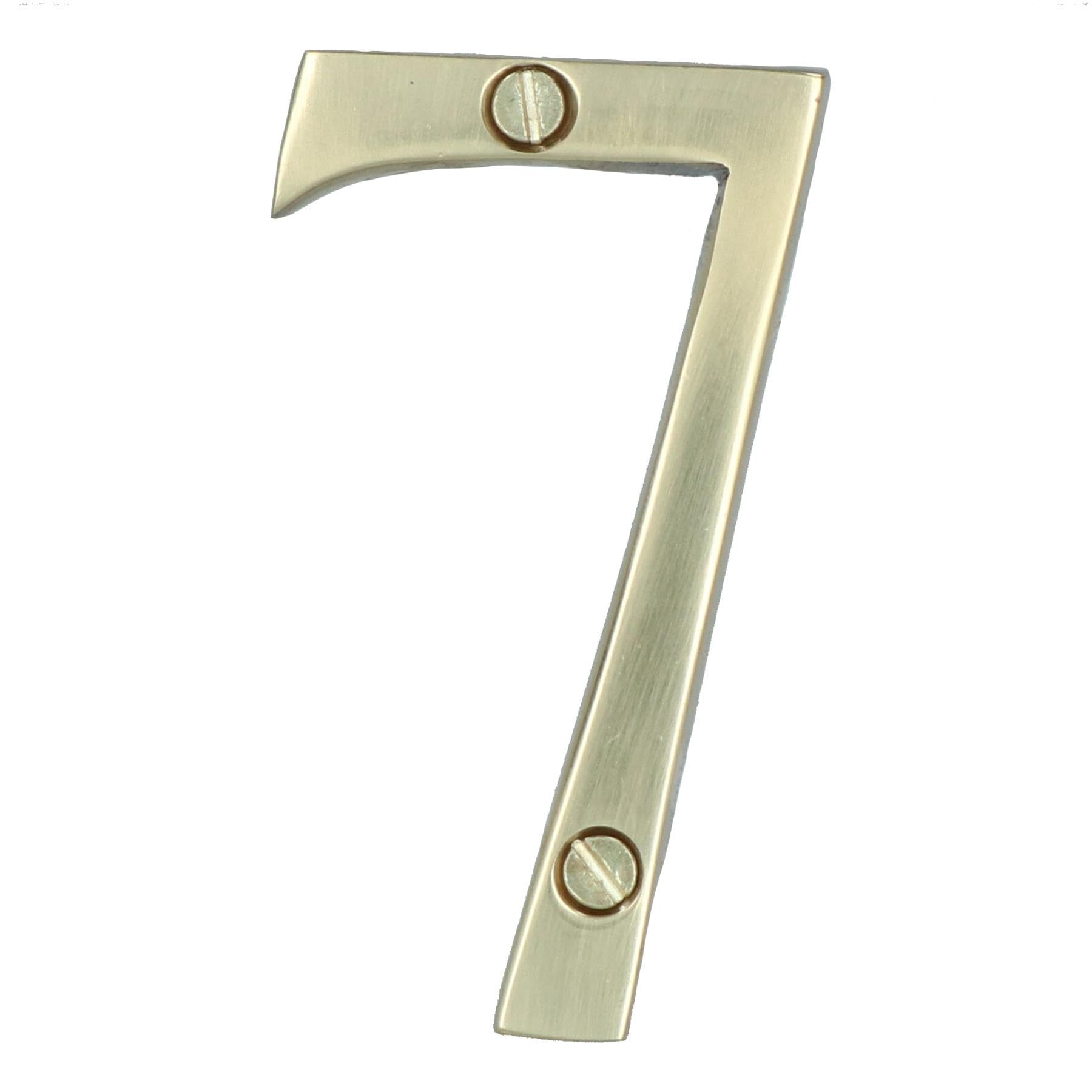 Ab Tools Brass House Number 7 Door Sign 70Mm Plaque Street Home Address Mail Letter