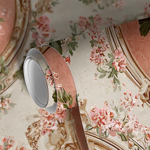 Image of PAPER PLANE DESIGN Vintage Floral Vinyl Self Adhesive Wallpaper Peel & Stick, Waterproof, Stain-Proof | 16 in X 90 in, Decor for Bedroom, Hallway, Living Room (E)
