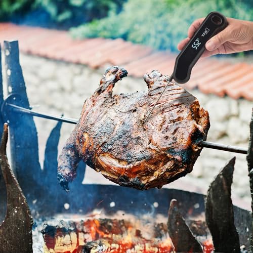 TFA Dostmann Digitales Fleischthermometer 0,6s schnell Messung, 14.1519, Grillthermometer, 0,3 °C Genau, Thermometer, Kochen, Bratenthermometer, für Küche Grill BBQ Backen, Küchenthermometer, schwarz