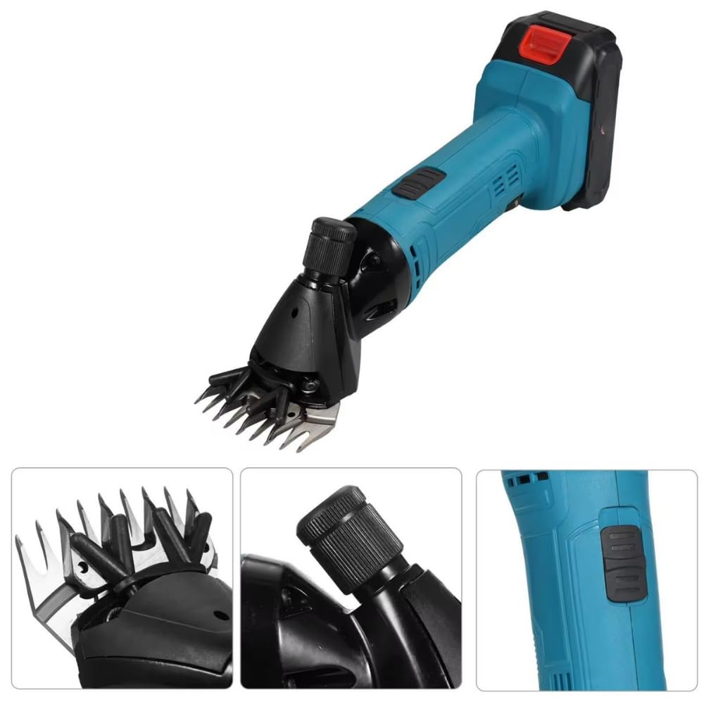 A.M.C. Tosatrice per Pecore Professionale Tosatrices per Pecore Tosatrice Elettrica A Batteria 6 Velocità Regolabili con 2 Batterie per Pecores Capre Alpaca E Bovini