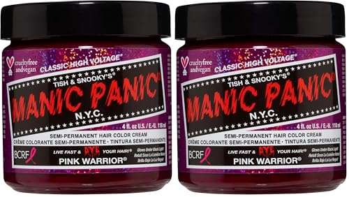 Manic Panic Pink Warrior – Cruelty-free, vegano y brillante, 118 ml (Paquete de 2)