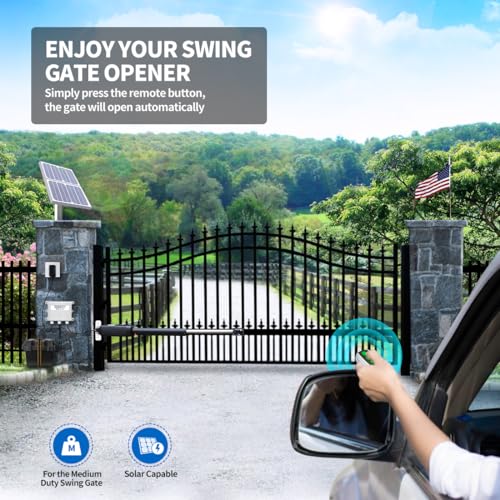 image for TOPENS A5S Automatic Solar Gate Opener for Medium Duty Single Swing Ga