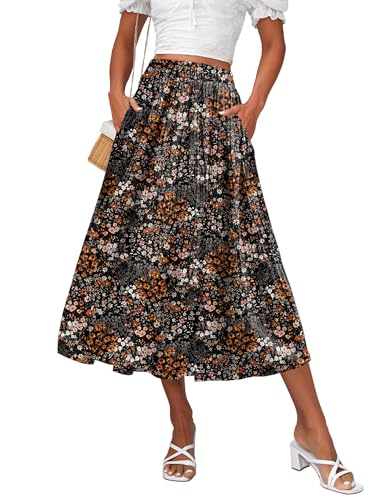 Zeagoo Women's Floral Boho Skirts Vacation Outfits for Women 2026