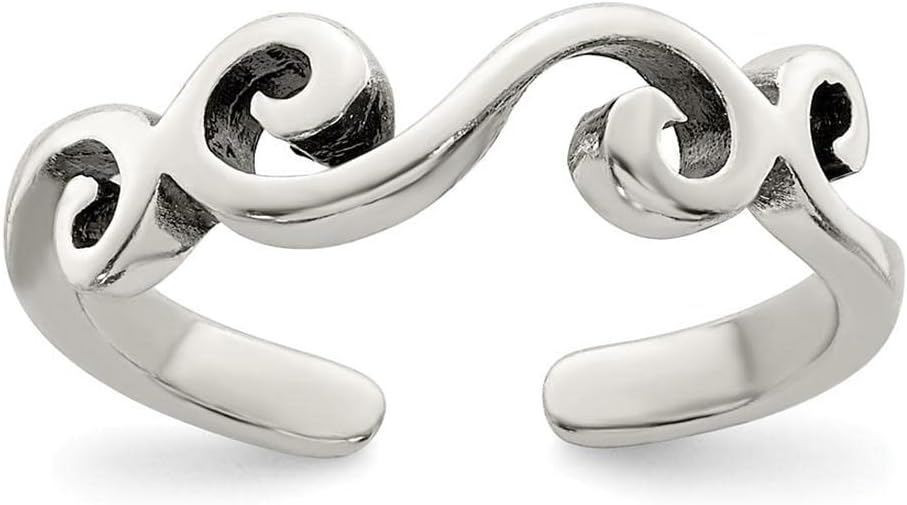925 Sterling Silver Antiqued Toe Ring