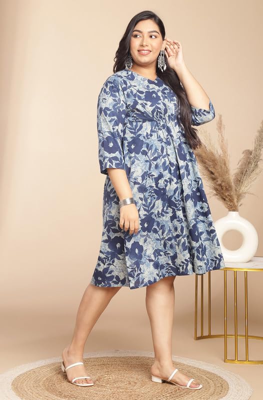 Image of Janasya Women's Fit and Flare Knee Length Dress