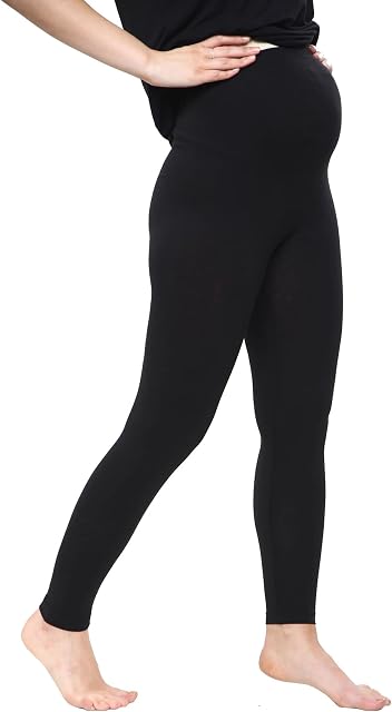 The Fancy Dress® Women Maternity Leggings and Over Bump, Elastic Waisted - Ladies Pregnancy Yoga, Buttery Soft, Super Stretchy Ankle Length Pant Plus Size UK 8-22
