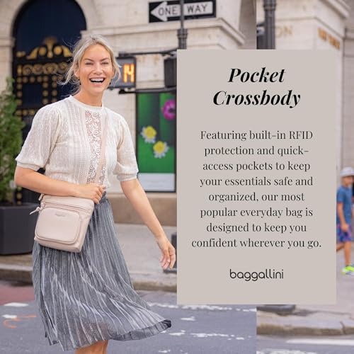 Image of Baggallini Pocket Crossbody Bags for Women 8x8 Small Lightweight Durable Water-resistant Travel Purse W /Rfid