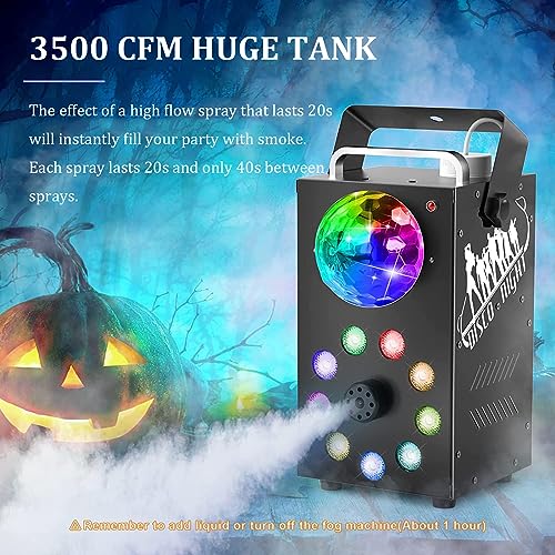 Machine à brouillard 700W avec 9 LED RVB et boule disco télécommandée - 4