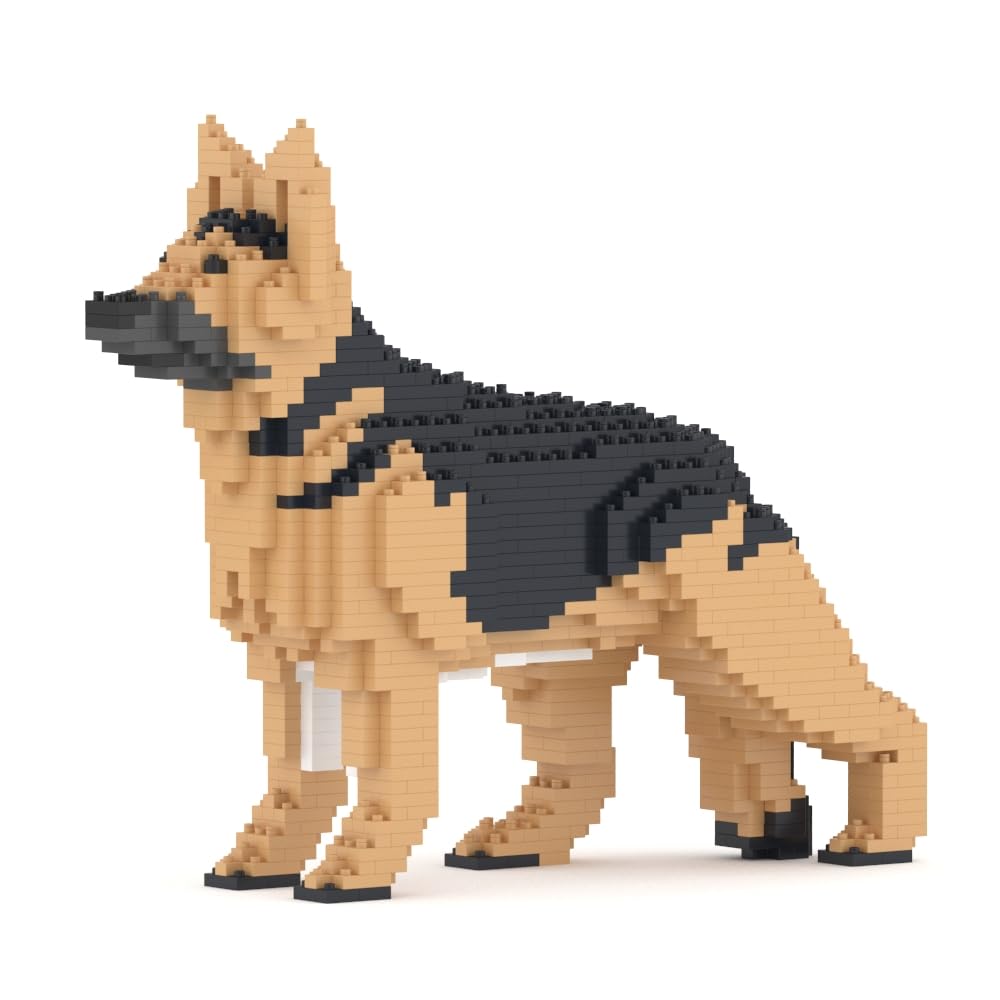 JEKCA | German Shepherd 01S-M01 - Kit Mattoncini da Costruzione, Sculture in Blocchi da Costruire, Kit da Collezione, Perfetta Idea Regalo