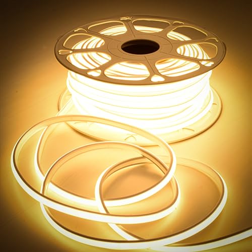 Forus 5 Meter LED Neon Strip Light, 10mm Warm White Waterproof Fl...
