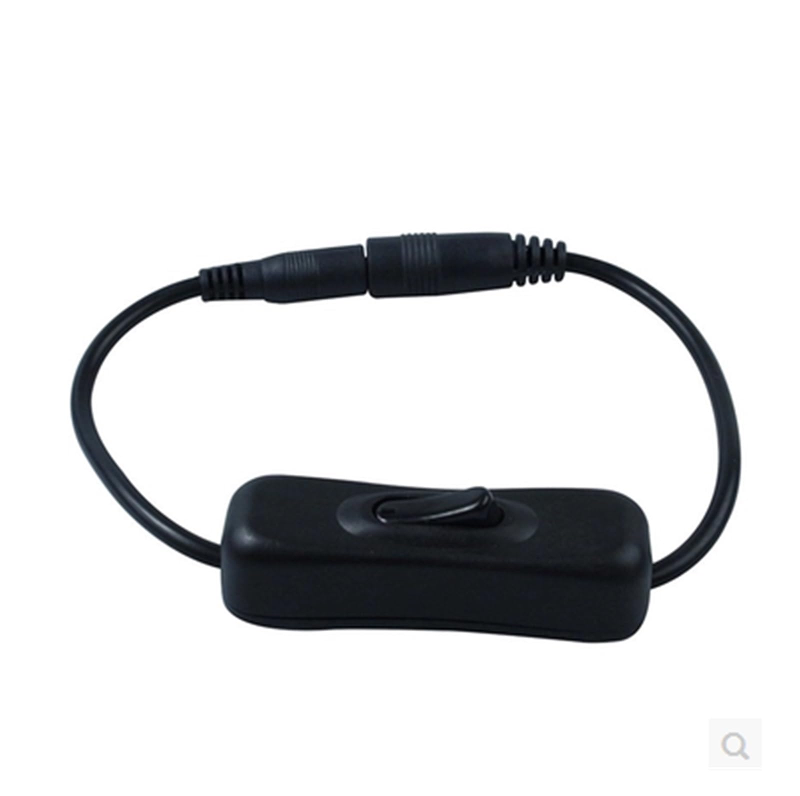 Interruptor de bajo voltaje para iluminación LED en vitrinas y muebles con conector de CC negro