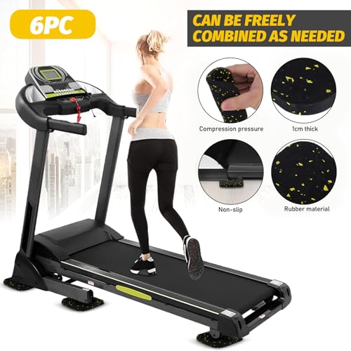 Set de 6 almohadillas para cinta de correr Mipcase 3.93 x 3.93 x 0.39 pulgadas, mats de goma antideslizantes para equipo de ejercicio, reducción de ruido miniatura 5