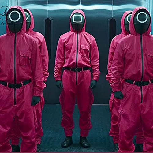 NAUXIU Squid Game Costume for Boys Girls Squid Game Cosplay Masquerade Accessories Halloween Props 2021 TV Cosplay Jumpsuit (X-large)