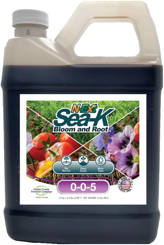 N-Ext Sea-K 0-0-5 Lawn Stress Reducer - 32 oz. (Covers 64,000 sq ft) - Deeper Color, Increased Rooting, Pest Resistance, Drought Protection, Nutrient Uptake and Reduced Senescence