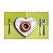 REACHS Placemats Sets of 6, Place Mats for Dining Table or Kitchen, Washable Vinyl Placemats for Dining Table, Set of 6 (Green)