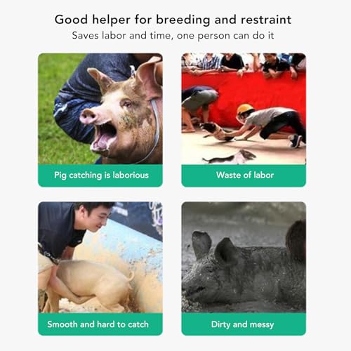Zerodis Pig Holder Hog Catcher Pole Stainless Steel Animal Holder Catcher Tool Ideal for Pig and Dog Essential Farm Equipment for Animal Handling - Image 3