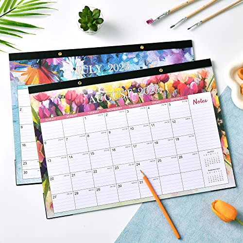 Desk Calendar 2023-2024 - 18 Months Large Desk Calendar 2023-2024, Jul 2023 - Dec 2024, 17" X 12", Corner Protectors, Hanging Holes, Desk/Wall Calendar For Planning And Organizing #TOP1