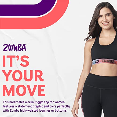 Zumba Women’s Love Scoop Sports Bra, Athletic Workout Top For Women, Black, Medium #TOP1