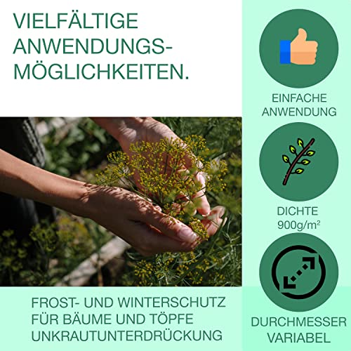 NUGATI Kokos-Mulchscheibe Kübelabdeckung Winterschutz für Topfpflanzen/Pflanzenschutzmatte/Unkrautschutzmatte, Kokosdisk (40cm - 5 Stück) – Ansicht 3