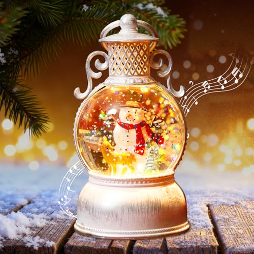 Weihnachtsdeko Laterne, LED Kugellaterne, Weihnachts Schneekugel...