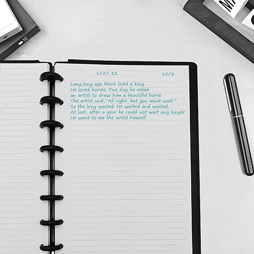 Miniatura 6 de Paquete de 3 cuadernos de repuesto A5 TUL con forro de disco, tamaño junior, 8 discos, 300 hojas600 páginas, papel blanco de 3.53 ozm, 5.8 x 8.2