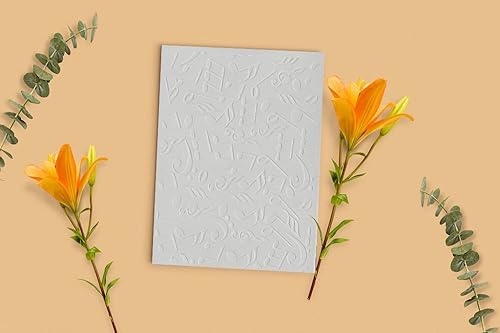 Miniatura 5 de Notas musicales Carpetas de grabado de plástico para hacer tarjetas, fondo, álbum de recortes, plantilla de plástico, álbum de fotos, papel de