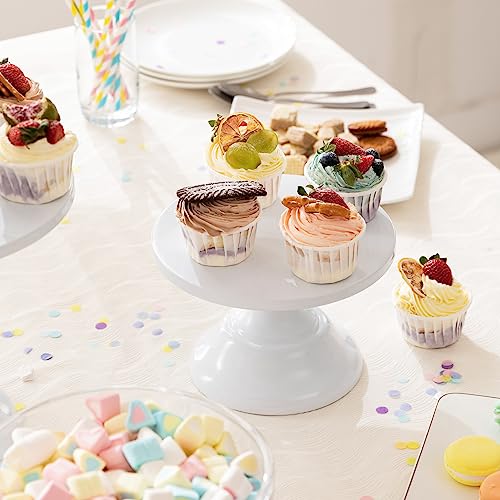 HBlife 3-PCS White Cake Stand Set (8"/10"/12" Plate) for 6-10 Inch Cakes, Perfect Dessert Table Display Set, Cupcake&Cake Stands for Party, Wedding, Birthday, Baby Shower, Anniversary (Metal) - Image 6